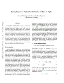 Weakly-Supervised Optical Flow Estimation for Time-of-Flight