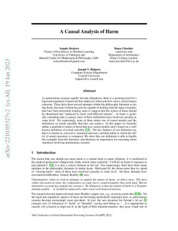 A Causal Analysis of Harm