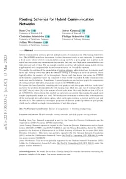 Routing Schemes for Hybrid Communication Networks