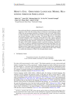 Mind's Eye: Grounded Language Model Reasoning through Simulation