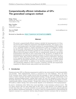 Computationally-efficient initialisation of GPs: The generalised
  variogram method