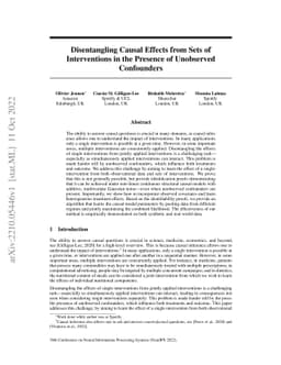 Disentangling Causal Effects from Sets of Interventions in the Presence
  of Unobserved Confounders