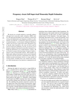 Frequency-Aware Self-Supervised Monocular Depth Estimation