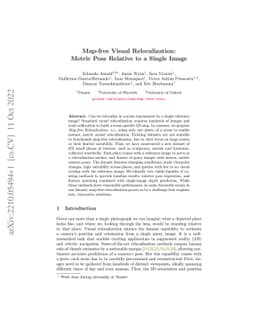 Map-free Visual Relocalization: Metric Pose Relative to a Single Image