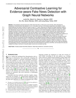 Adversarial Contrastive Learning for Evidence-aware Fake News Detection
  with Graph Neural Networks