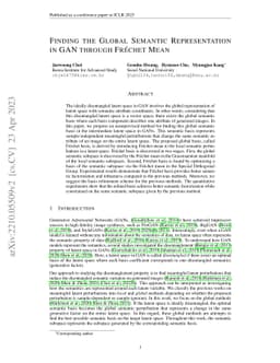Finding the global semantic representation in GAN through Frechet Mean