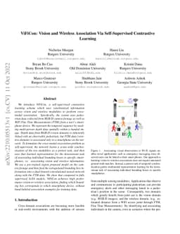 ViFiCon: Vision and Wireless Association Via Self-Supervised Contrastive
  Learning