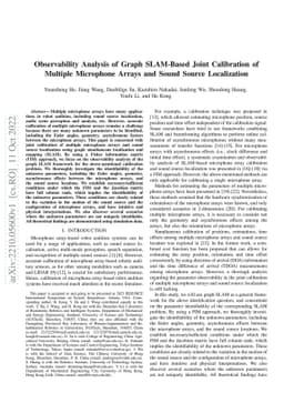 Observability Analysis of Graph SLAM-Based Joint Calibration of Multiple
  Microphone Arrays and Sound Source Localization