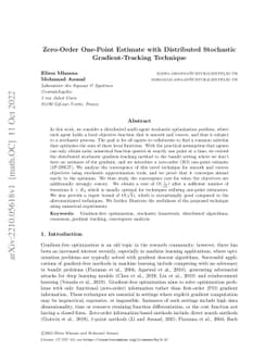 Zero-Order One-Point Estimate with Distributed Stochastic
  Gradient-Tracking Technique