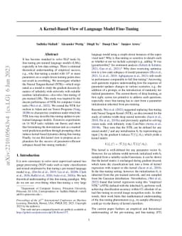 A Kernel-Based View of Language Model Fine-Tuning