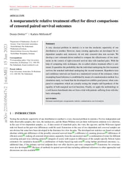 A nonparametric relative treatment effect for direct comparisons of
  censored paired survival outcomes