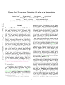 Human Body Measurement Estimation with Adversarial Augmentation