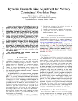 Dynamic Ensemble Size Adjustment for Memory Constrained Mondrian Forest