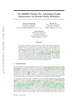 On RKHS Choices for Assessing Graph Generators via Kernel Stein
  Statistics