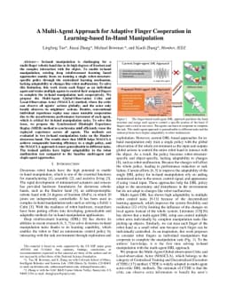 A Multi-Agent Approach for Adaptive Finger Cooperation in Learning-based
  In-Hand Manipulation