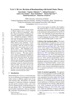 Voteñ'Rank: Revision of Benchmarking with Social Choice Theory