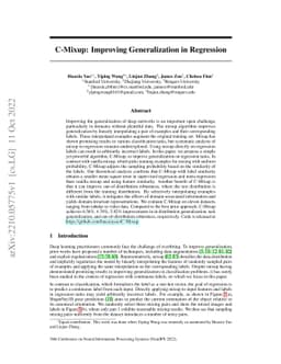 C-Mixup: Improving Generalization in Regression