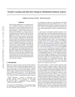 Transfer Learning with Joint Fine-Tuning for Multimodal Sentiment
  Analysis