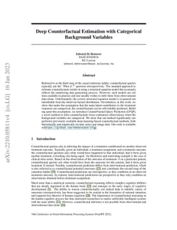 Deep Counterfactual Estimation with Categorical Background Variables