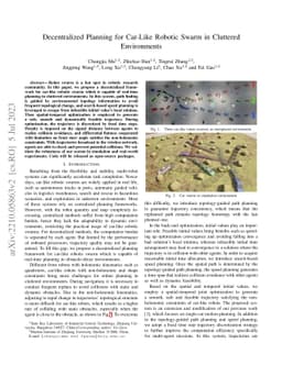 Decentralized Planning for Car-Like Robotic Swarm in Cluttered
  Environments
