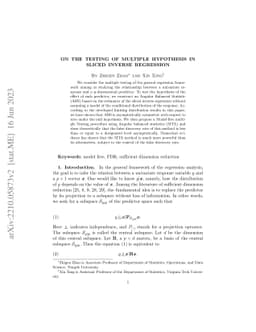 On the testing of multiple hypothesis in sliced inverse regression