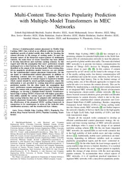 Multi-Content Time-Series Popularity Prediction with Multiple-Model
  Transformers in MEC Networks