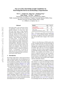 Step out of KG: Knowledge Graph Completion via Knowledgeable Retrieval
  and Reading Comprehension