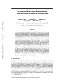 Decomposed Knowledge Distillation for Class-Incremental Semantic
  Segmentation
