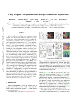ACSeg: Adaptive Conceptualization for Unsupervised Semantic Segmentation