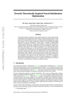 Towards Theoretically Inspired Neural Initialization Optimization