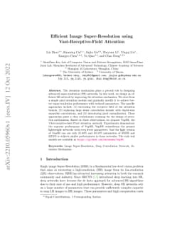 Efficient Image Super-Resolution using Vast-Receptive-Field Attention