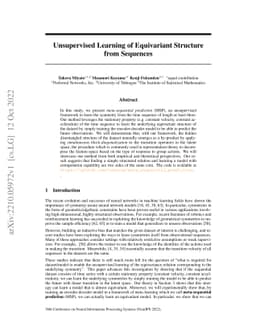 Unsupervised Learning of Equivariant Structure from Sequences