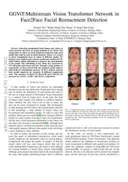 GGViT:Multistream Vision Transformer Network in Face2Face Facial
  Reenactment Detection