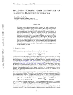 SGDA with shuffling: faster convergence for nonconvex-PŁ minimax
  optimization