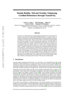 Double Bubble, Toil and Trouble: Enhancing Certified Robustness through
  Transitivity