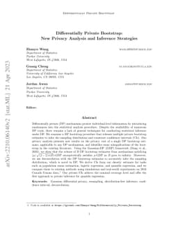 Differentially Private Bootstrap: New Privacy Analysis and Inference
  Strategies