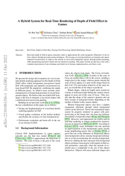 A Hybrid System for Real-time Rendering of Depth of Field Effect in
  Games