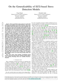 On the Generalizability of ECG-based Stress Detection Models