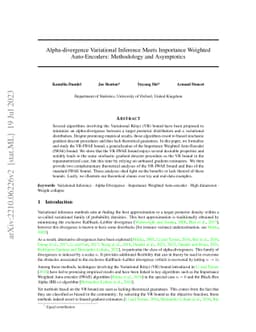 Alpha-divergence Variational Inference Meets Importance Weighted
  Auto-Encoders: Methodology and Asymptotics