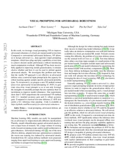 Visual Prompting for Adversarial Robustness