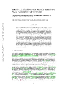 SeKron: A Decomposition Method Supporting Many Factorization Structures