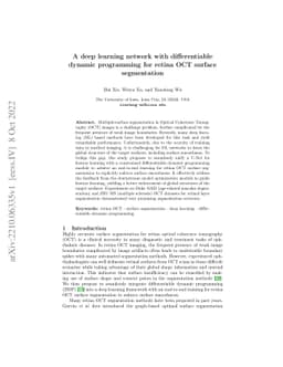 A deep learning network with differentiable dynamic programming for
  retina OCT surface segmentation
