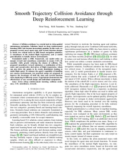 Smooth Trajectory Collision Avoidance through Deep Reinforcement
  Learning