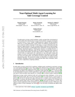 Near-Optimal Multi-Agent Learning for Safe Coverage Control