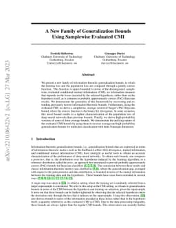 A New Family of Generalization Bounds Using Samplewise Evaluated CMI