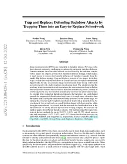 Trap and Replace: Defending Backdoor Attacks by Trapping Them into an
  Easy-to-Replace Subnetwork