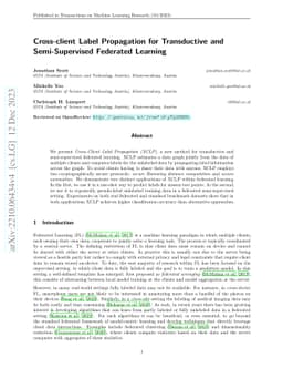 Cross-client Label Propagation for Transductive and Semi-Supervised
  Federated Learning