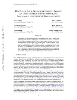 How Much Data Are Augmentations Worth? An Investigation into Scaling
  Laws, Invariance, and Implicit Regularization