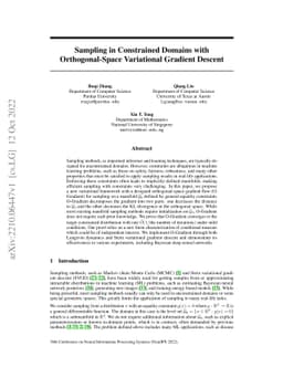 Sampling in Constrained Domains with Orthogonal-Space Variational
  Gradient Descent