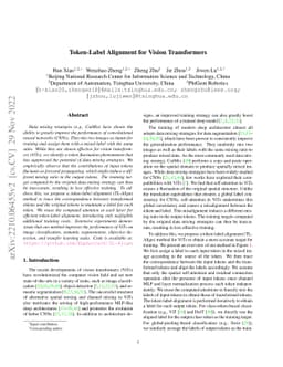 Token-Label Alignment for Vision Transformers